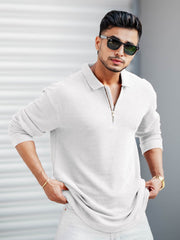 Umbrella White Full Sleeve Polo T-Shirt