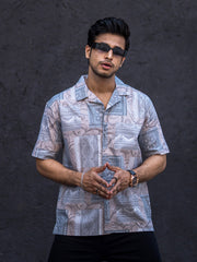 Paisley Light Grey Half Sleeve Shirt