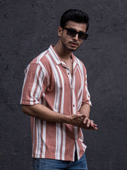 Striped Dark Onion Half Sleeve Shirt