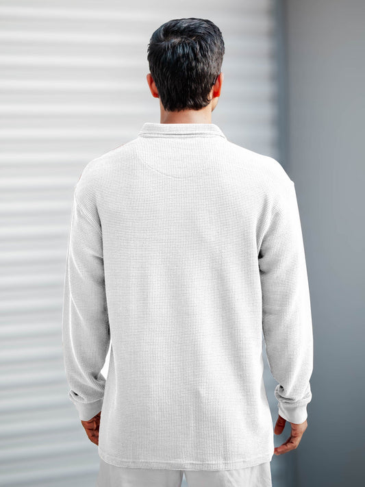 Umbrella White Full Sleeve Polo T-Shirt