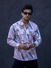 Twill Lycra Pink Full Sleeve Shirt