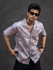 Paisley Light Pink Half Sleeve Shirt