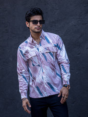 Twill Lycra Pink Full Sleeve Shirt