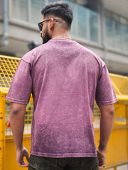 Vintage Acid Wash Purple Half Sleeve T-Shirt