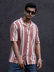 Striped Dark Onion Half Sleeve Shirt