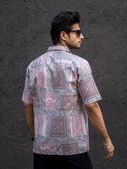 Paisley Light Pink Half Sleeve Shirt