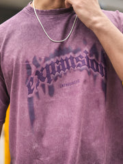 Vintage Acid Wash Purple Half Sleeve T-Shirt