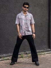 Paisley Light Pink Half Sleeve Shirt