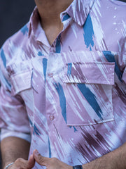 Twill Lycra Pink Full Sleeve Shirt