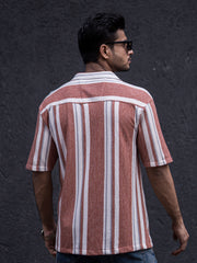 Striped Dark Onion Half Sleeve Shirt