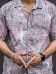 Paisley Light Pink Half Sleeve Shirt