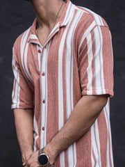Striped Dark Onion Half Sleeve Shirt
