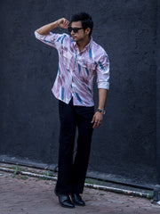 Twill Lycra Pink Full Sleeve Shirt