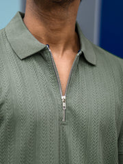 Ozone Dusty Green Half Sleeve Polo T-Shirt