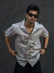 Paisley Hunter Green Half Sleeve Shirt