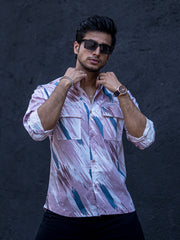 Twill Lycra Pink Full Sleeve Shirt