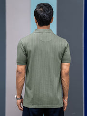 Ozone Dusty Green Half Sleeve Polo T-Shirt