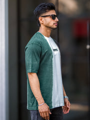 Tie & Dyed Green White Half Sleeve Tshirt