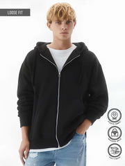Monochrome Black Cozy Cut Hoodie Full Sleeve Sweatshirt