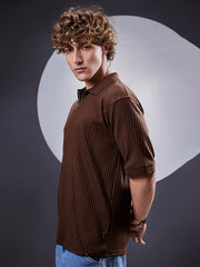 DropKnit Brown Polo Half Sleeve T-Shirt