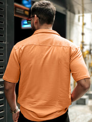 Elliot Knit Orange Lycra Half Sleeve Shirt