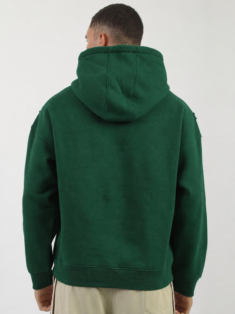 Raised Edges Bottle Green Hoodie