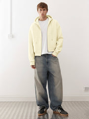 Dual Zip Cream Sweatshirt