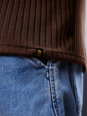 DropKnit Brown Polo Half Sleeve T-Shirt