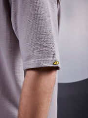 Seersucker Grey Polo Half Sleeve T-Shirt