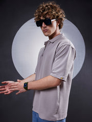 Seersucker Grey Polo Half Sleeve T-Shirt