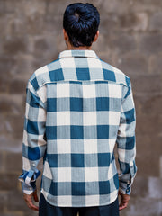 Herringbone Petrol Blue Full Sleeve Shirt