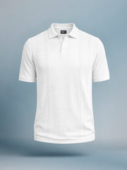 Snowpeak Half White Half Sleeve Polo T-Shirt