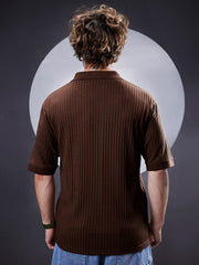 DropKnit Brown Polo Half Sleeve T-Shirt