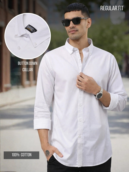 Soft Twill White Full Sleeve Shirt