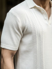 Snowpeak Half White Half Sleeve Polo T-Shirt