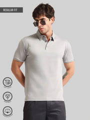 Basic Plain Silver Grey Half Sleeve Polo T-Shirt