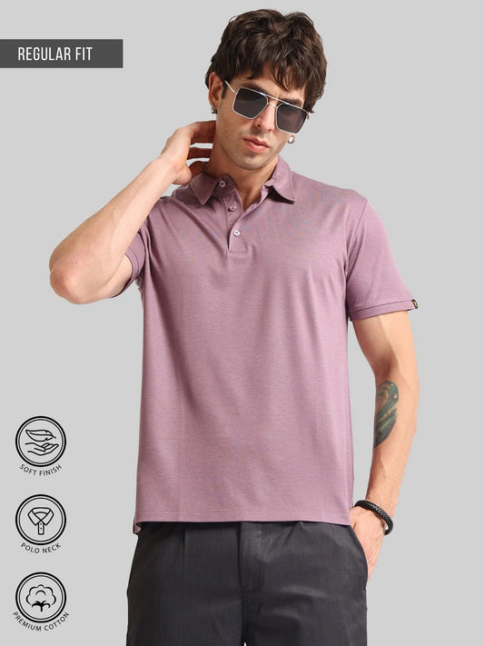 Basic Plain Dark Onion Half Sleeve Polo T-Shirt