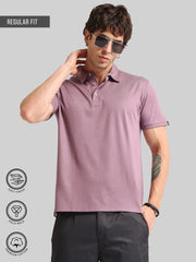 Basic Plain Dark Onion Half Sleeve Polo T-Shirt