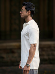 Snowpeak Half White Half Sleeve Polo T-Shirt