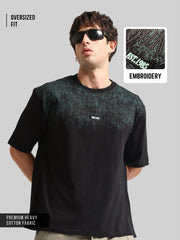 Brooklyn Embroidery Black Half Sleeve T-Shirt