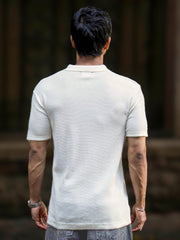 Snowpeak Half White Half Sleeve Polo T-Shirt