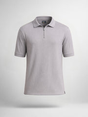 DropKnit Light Grey Polo Half Sleeve T-Shirt