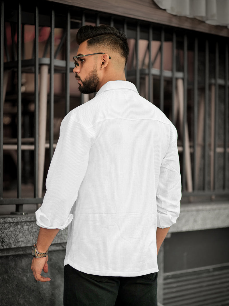 Elliot Cargo Knit White Lycra Shirt