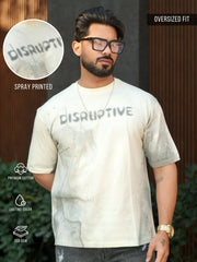 Disruptive Spray Cream Half Sleeve T-Shirt