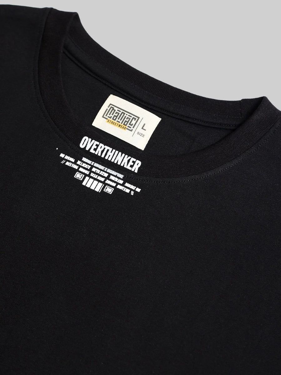 Overthinker Black Half Sleeve T-Shirt