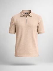Matrix Knit Butterscotch Half Sleeve Polo T-Shirt