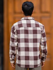 Herringbone Maroon Full Sleeve Shirt