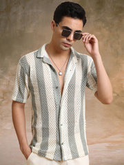 Resort Knit Green Half Sleeve Shirt