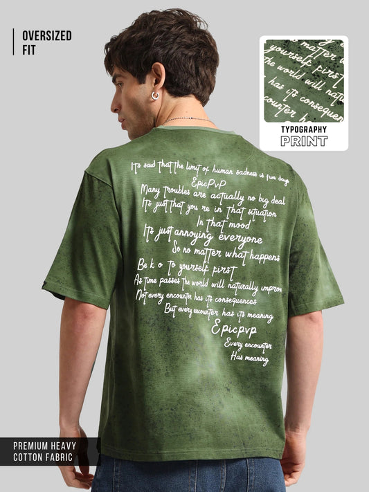 Rise Beyound Limits Green Half Sleeve T-Shirt