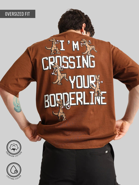 Border Line Brown Half Sleeve T-Shirt